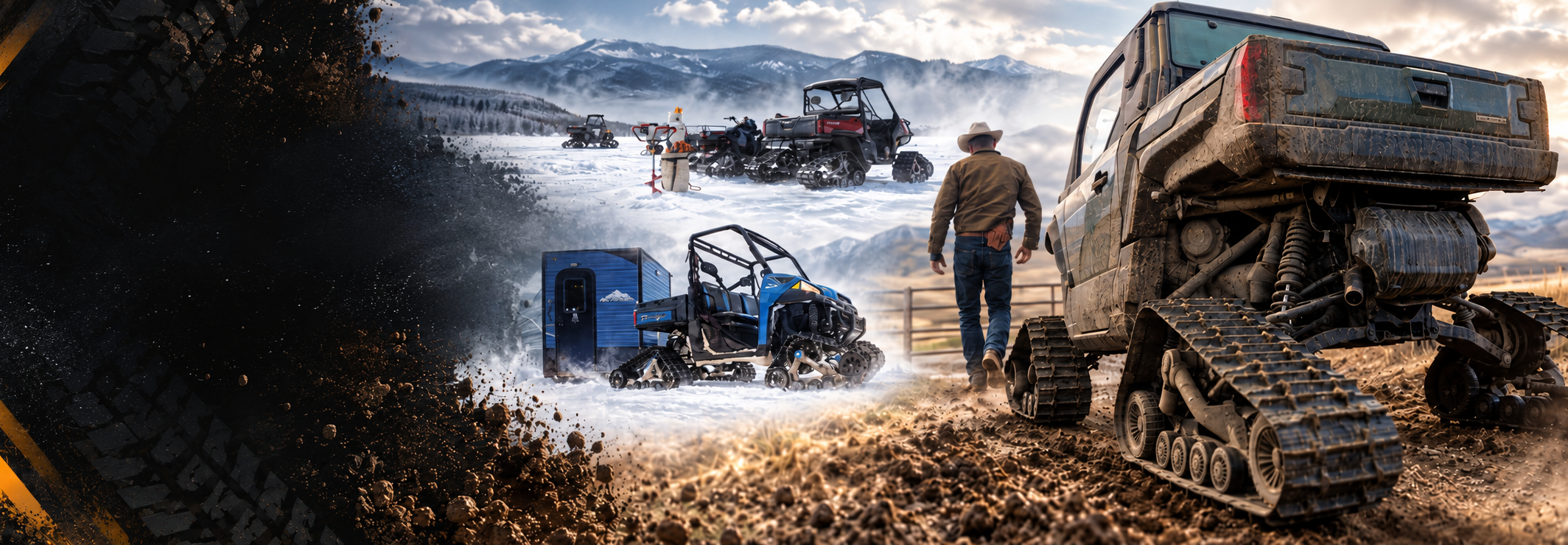 Go Where Wheels Can’t.|Camso track systems deliver year-round traction through snow, mud, and demanding terrain.|Shop Camso Tracks